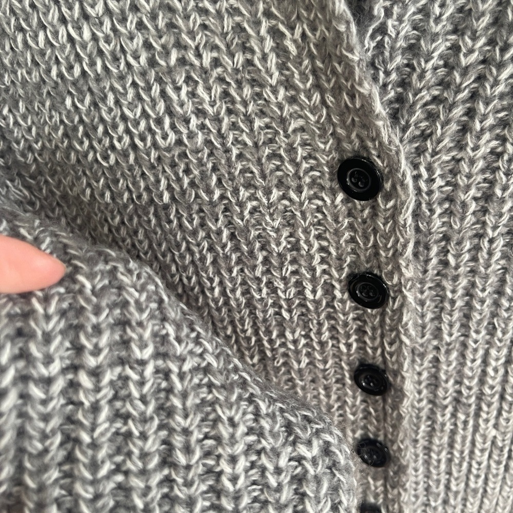 KUBITU Gray Chunky Knit Long Sweater Women’s Large (runs small!) Boho Indie - Picture 4 of 9